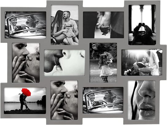 Rebecca Mobili Multiramka Zdjęcia na 12 Zdjęc 10 x 15 cm Mdf Szary inna (Inny)
