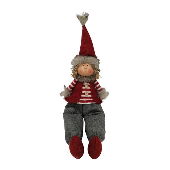 Rebecca Mobili Nordycki elf, świąteczny krasnal, poliester, szary czerwony biały, dekoracja świąteczna inna (Inny)