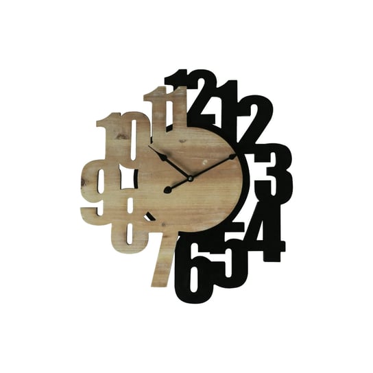 Rebecca Mobili Nowoczesny zegar, zegary ścienne, Mdf, czarny brąz, duże cyfry, do kuchni inna (Inny)