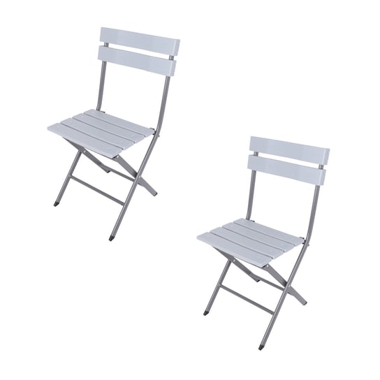 Rebecca Mobili Zestaw 2 Składane Plastikowe zewnętrzne krzesła stalowe dla Barów Camping inna (Inny)