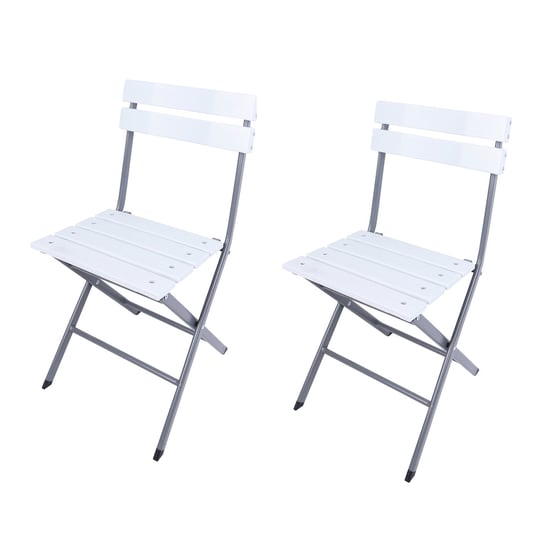Rebecca Mobili Zestaw 2 Stalowe Plastikowe Składane Krzesła Do Ogrodu Na Balkon inna (Inny)