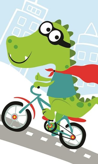 Ręczniczek do przedszkola 30x50 Krokodyl zielony na rowerze 7142 dziecięcy bawełniany do rąk Carbotex