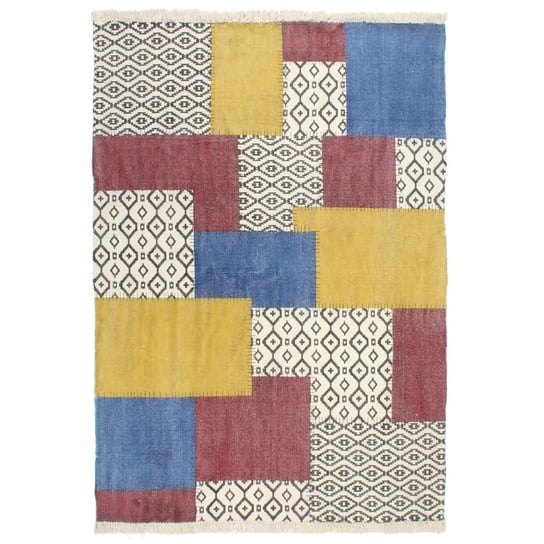 Ręcznie tkany kilim, bawełna, z nadrukiem, 120x180 cm vidaXL