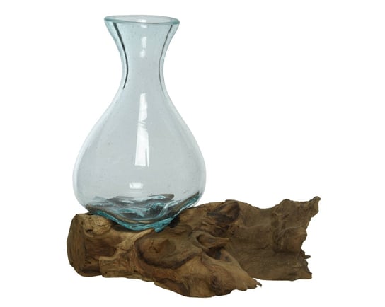 Ręcznie wykonany wazon szklany na kwiaty naturalny Kaemingk