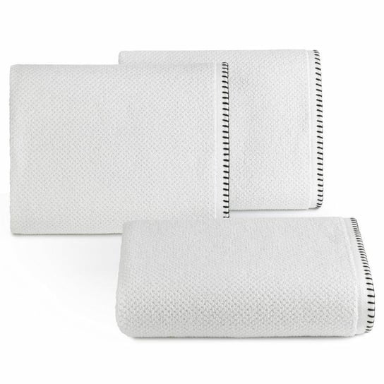 Ręcznik 50x90 Mabel biały z kontrastującym obszyciem krawędzi frotte 500 g/m2 Eurofirany Eurofirany