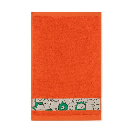 Ręcznik 70x130 Slames zwierzątka Oranż-K17-5195 pomarańczowy frotte bawełniany dziecięcy Zwoltex