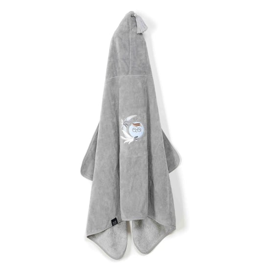 Ręcznik bamboo soft - kid - by whatannawears - grey - fly me to the moon sky La Millou