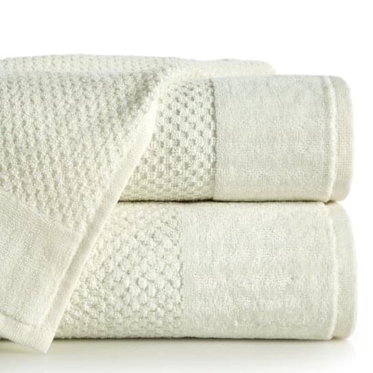 Ręcznik bawełna kremowy welurowa bordiura MIKE 70X140 EUROFIRANY Eurofirany