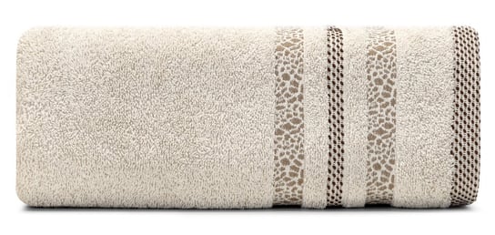 Ręcznik bawełniany, 30x50, beżowy z bordiura, R171-02 Eurofirany
