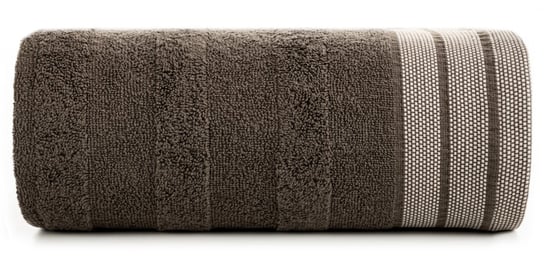 Ręcznik bawełniany, 50x90, brązowy z bordiura, R170-06 Eurofirany