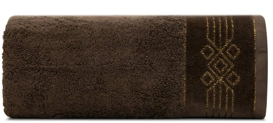 Ręcznik bawełniany, 50x90, brązowy z bordiurą, R173-04 Eurofirany