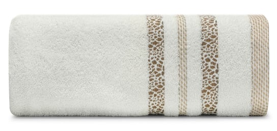 Ręcznik bawełniany, 50x90, kremowy z bordiura, R171-01 Eurofirany