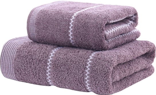 Ręcznik bawełniany, 70x140, fioletowy z bordiurą, RBY-06 Cotton World