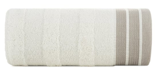 Ręcznik bawełniany, 70x140, kremowy z bordiura, R170-02 Eurofirany