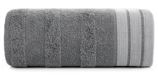 Ręcznik bawełniany, 70x140, stalowy z bordiura, R170-05 Eurofirany