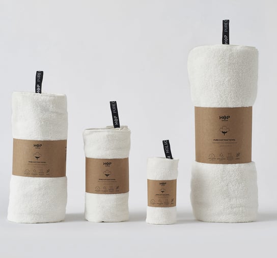 Ręcznik bawełniany Biały Naturalny 30x50 HOP Design HOP Design