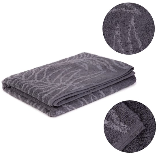 Ręcznik bawełniany łazienkowy WILDAY szary w liście 50x90cm HOMLA Homla