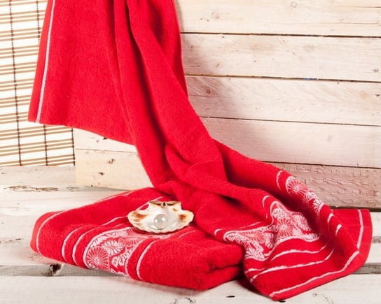 Ręcznik DEKORIA Castelo, czerwony, 70x140 cm Dekoria