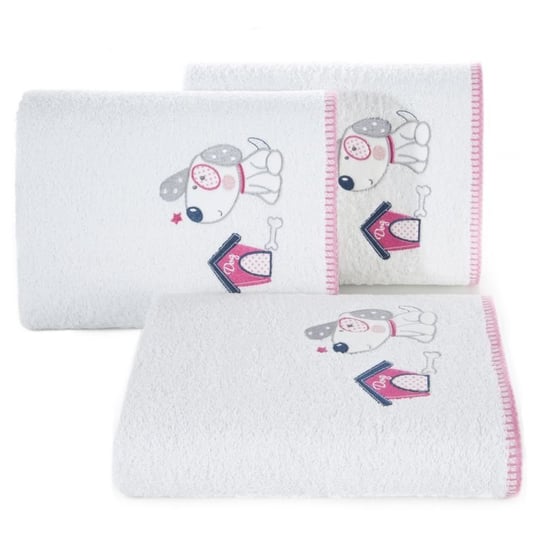 Ręcznik EUROFIRANY Baby, biało-różowy, 70x140 cm Eurofirany