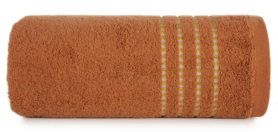 Ręcznik EUROFIRANY Fiore, ceglasty 500g/m2 frotte ozdobiony bordiurą w postaci cienkich paseczków, rozmiar 30x50 cm Eurofirany