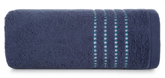 Ręcznik EUROFIRANY Fiore, granatowy 500g/m2 frotte ozdobiony bordiurą w postaci cienkich paseczków, rozmiar 30x50 cm Eurofirany