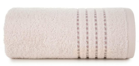 Ręcznik EUROFIRANY Fiore, różowy jasny 500g/m2 frotte ozdobiony bordiurą w postaci cienkich paseczków, rozmiar 70x140 Eurofirany