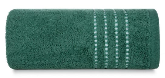 Ręcznik EUROFIRANY Fiore, zielony ciemny 500g/m2 frotte ozdobiony bordiurą w postaci cienkich paseczków, rozmiar 30x50 cm Eurofirany