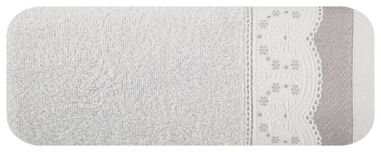 Ręcznik EUROFIRANY Tina 02, biało-szary, 70x140 cm Eurofirany