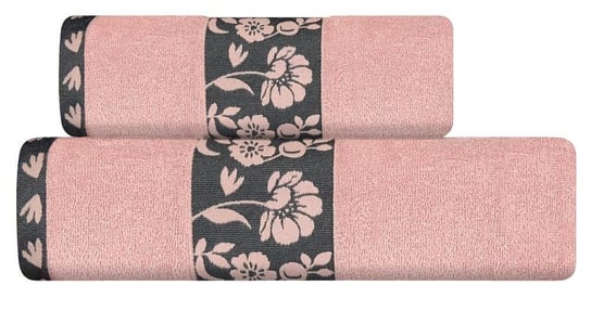 Ręcznik Flora 50x90 różowy 450g/m2 frotte ZARATEX