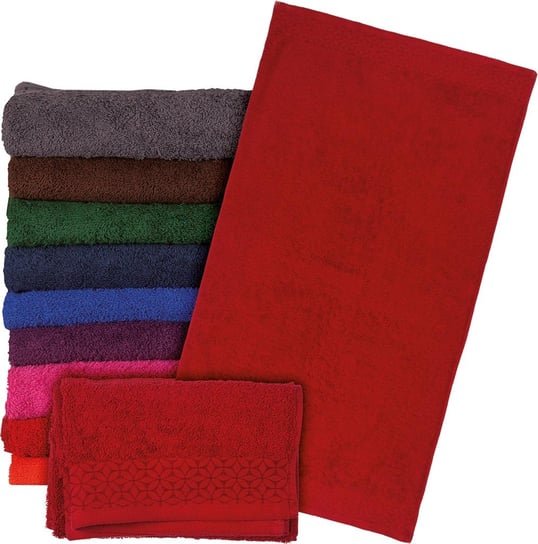 Ręcznik frotte kolor ciemnoczerwony roz. 50x90 REIS