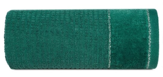 Ręcznik Glory 2 50x90 zielony ciemny z welurową bordiurą i srebrną nicią 500g/m2 frotte Eurofirany Eurofirany