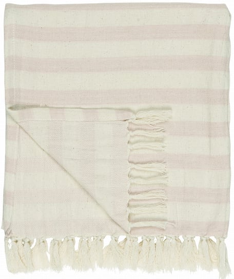 Ręcznik Hammam z frędzlami różowe paski 100x50 cm IB Laursen Ib Laursen