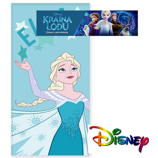 Ręcznik Kąpielowy Dla Dziecka Frotte Kraina Lodu Elsa Niebieski 70X140 Disney