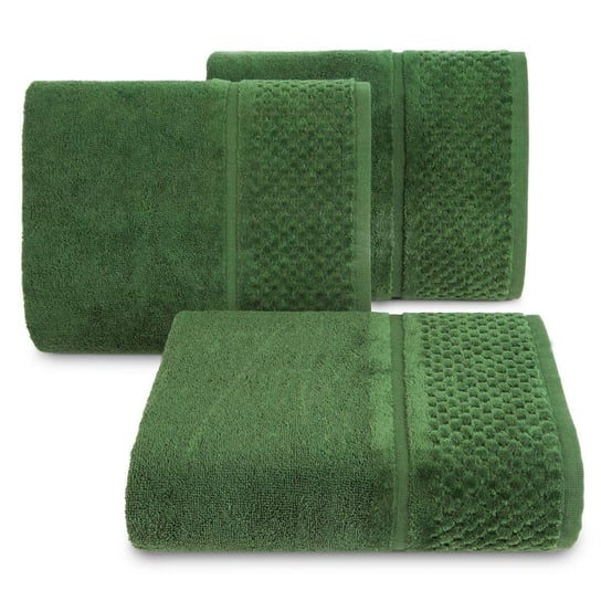 Ręcznik kąpielowy EUROFIRANY, zielony frotte 550g/m2 z welurową bordiurą, Ibiza, rozmiar 50x90 cm Eurofirany