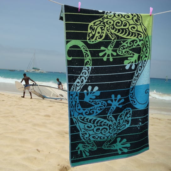 Ręcznik kąpielowy KOKOHA AQUA niebieski 100x170 bawełna frotte Koce i Pledy