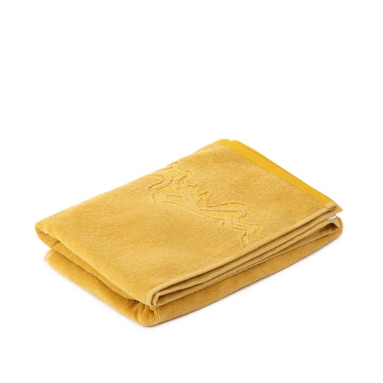 Ręcznik KĄPIELOWY RINES z paskami lureksowymi musztardowy 70x130cm HOMLA Homla
