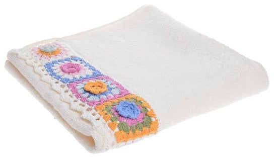 Ręcznik kremowy w kwiatki duży 60x110cm Inna marka