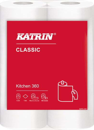 Ręcznik Kuchenny Katrin Classic, 1W Biały, Opakowanie 12 Rolek (Dawn. 23306) Metsa Tissue