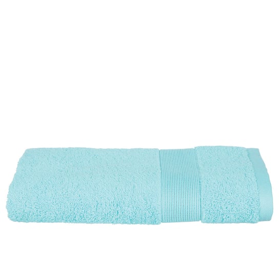 Ręcznik łazienkowy bawełniany z ozdobną bordiurą w kolorze aqua, stylowe tekstylia do łazienki Atmosphera