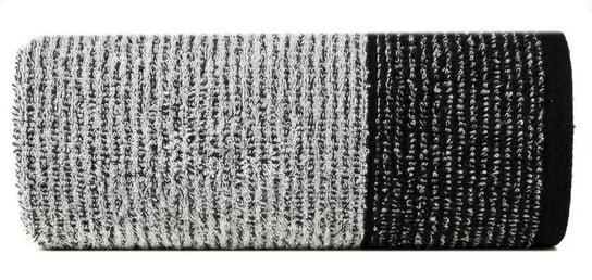 Ręcznik Leon 50x90  czarny biały z żakardowym wzorem w paski frotte 500g/m2 Eurofirany Eurofirany