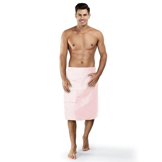 Ręcznik męski do sauny Kilt L/XL pudrowy frotte bawełniany Spod Igły i Nitki