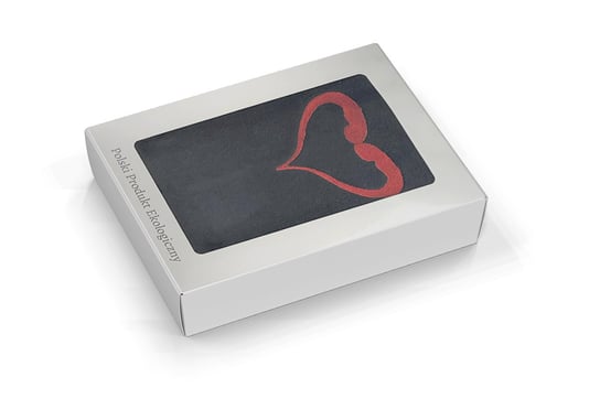 Ręcznik na Walentynki 70x140 czarny Serce haft czerwony w pudełku Extraposciel