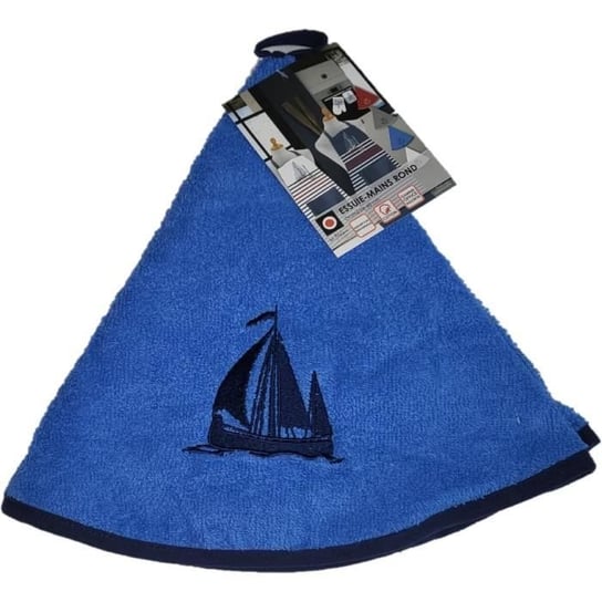 Ręcznik okrągły ręcznik kuchenny 60 cm z haftem w kolorze niebieskim łódką Inna marka
