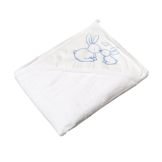 Ręcznik Okrycie Kąpielowe Z Kapturkiem 100X100 Króliczki Biały Tega Baby