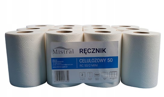 Ręcznik papierowy celuloza Mistral biały 50m 12 sztuk MISTRAL