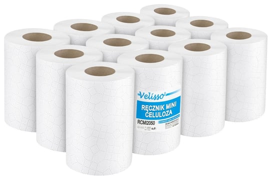 Ręcznik papierowy celulozowy WELMAX Velisso MINI 2W BIAŁY 50m 12szt. Welmax
