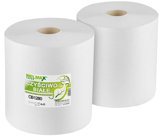 Ręcznik papierowy makulaturowy czyściwo WELMAX Velis 1W BIAŁY 280m 2szt. Welmax