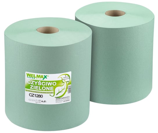 Ręcznik papierowy makulaturowy czyściwo WELMAX Velis 1W ZIELONY 280m 2szt. Welmax