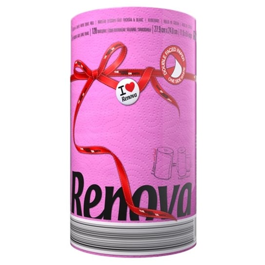 Ręcznik papierowy RENOVA Red Label, fuksja, 1 szt. Renova