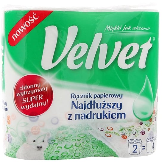 Ręcznik papierowy VELVET Najdłuższy z nadrukiem , 2 szt. Velvet Care